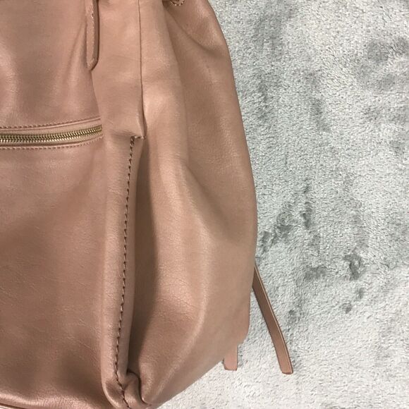 Urban Expressions Taupe Faux Leather Medium Zip Top Tote Purse Handbag Neutral - Picture 5 of 16